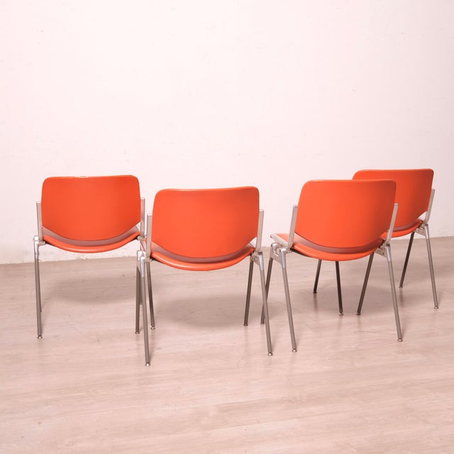 LDSC 106 Chairs in Leather by Giancarlo Pirretti for Jec Castelli, 1970s, Set of 4 For Sale - Image 15 of 18
