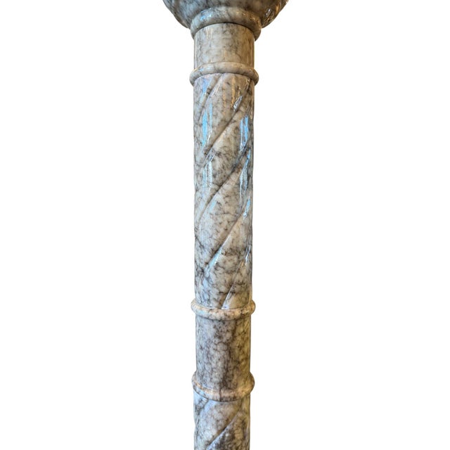 Mid 20th Century Pair of Italian Slender Marble Pedestals, 20th Century For Sale - Image 5 of 8