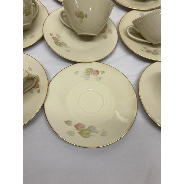 Mid 20th Century Vintage Zeh Scherzer Bavaria Pastel Leaves Tea & Coffee Service - 37 Pieces For Sale - Image 5 of 6