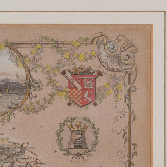 1860's Antique County Map Sussex For Sale - Image 10 of 12