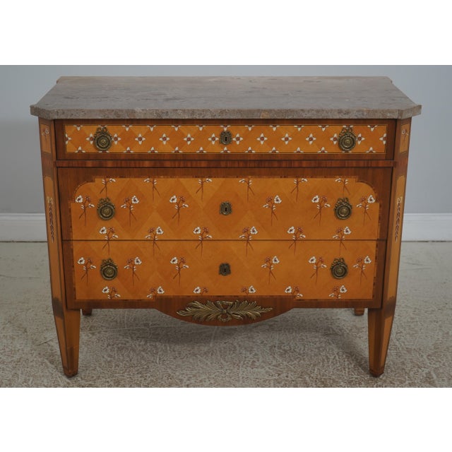 Age: C.2003 Details: Model 9300-488 Marble Or Stone Top Dovetailed Drawer Construction Brass Ormolu Mounts High Quality...