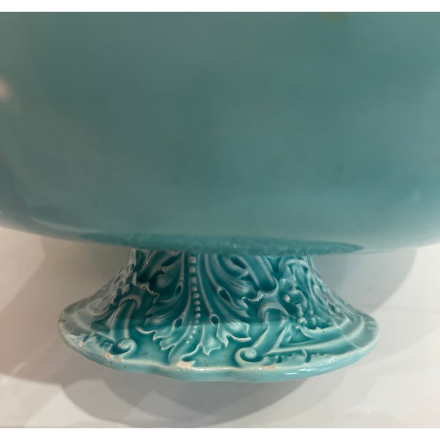 Majolica Footed Bowl by Villeroy & Boch, Jugendstil / Art Nouveau c.1900 For Sale - Image 9 of 10