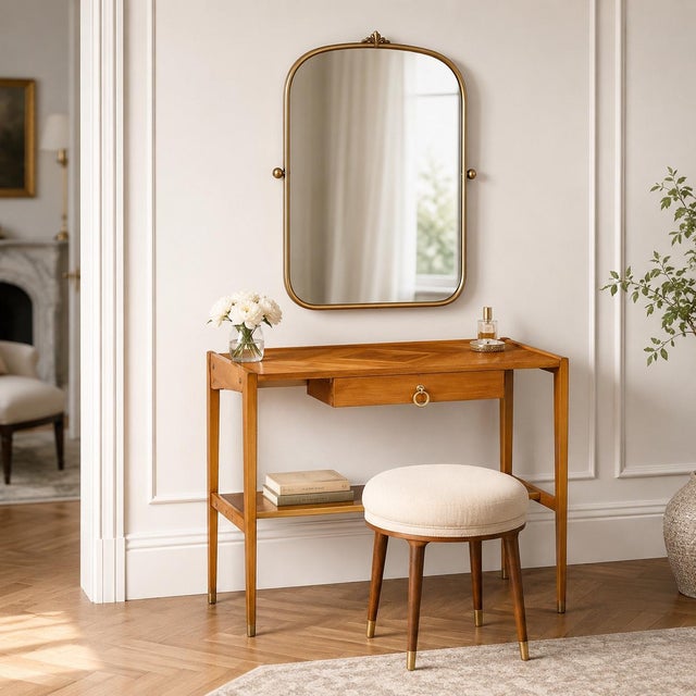 Wood Vanity Table or Desk from La Permanente Mobili Cantù, 1940s For Sale - Image 7 of 10