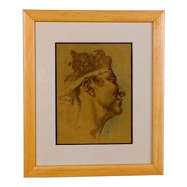 Beaux-Arts Pastel Sketch, Signed "Af 71", France For Sale