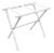 White Wood Bamboo Inspired Luggage Rack with 3 White Nylon Straps For Sale