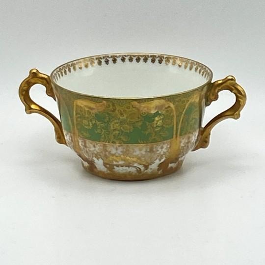 Pair of 19th century (Victorian era) antique porcelain bouillon cups from GDA (Gerard, Dufraisseix & Abbot), a prominent...