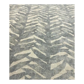 Clay McLaurin Cumberland Mineral Blue Grey Abstract Belgian Linen Upholstery Drapery Fabric For Sale
