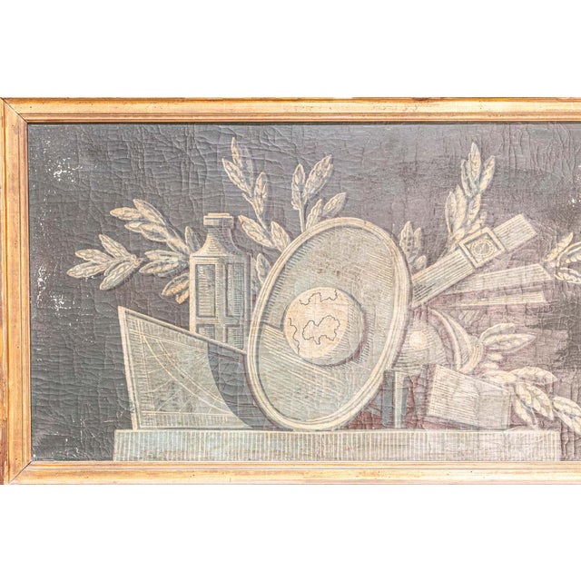 Green French Louis XVI Style 19th Century Trumeau with Painted Allegory of Science For Sale - Image 8 of 11