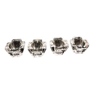 1970s Orrefors Swedish Crystal Votive Candleholders- Set of 4 For Sale