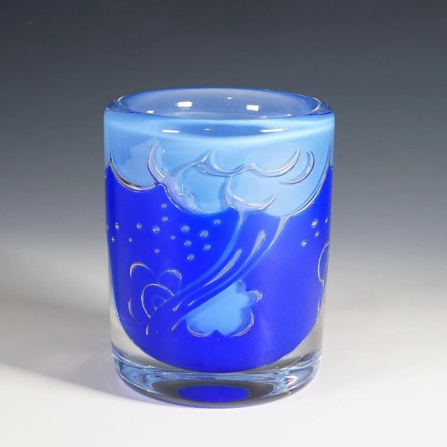 Mid-Century Modern Massive Ariel Vase by Olle Alberius for Orrefors, Sweden 1987 For Sale - Image 3 of 11