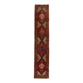 1920s Tribal Antique Heriz Handmade Wool Runner With Multicolor Field For Sale