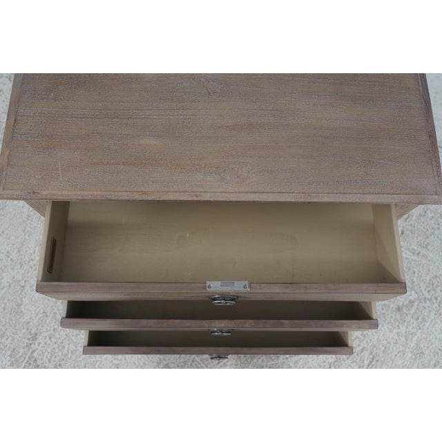 Restoration Hardware Pair Restoration Hardware Weathered Wood Rustic Nightstands For Sale - Image 4 of 12