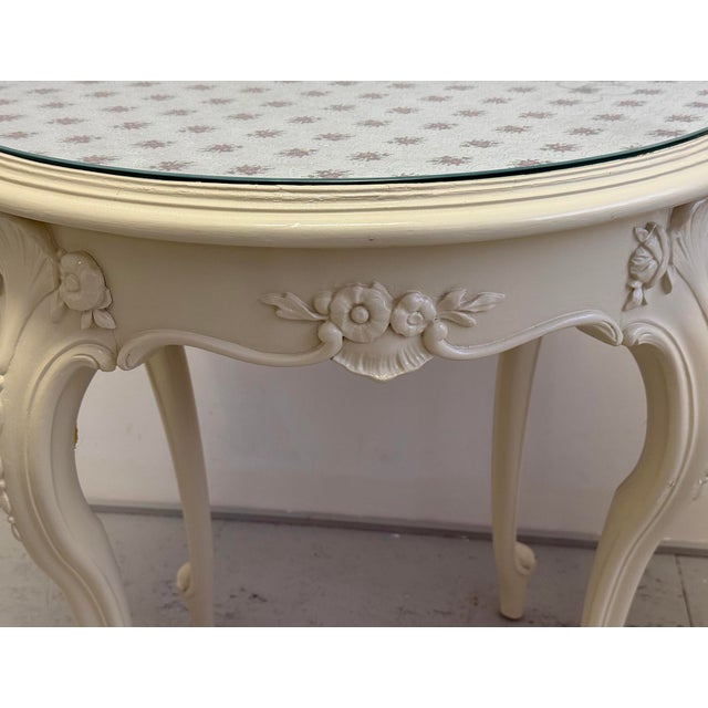 Rococo Louis XV Revival White Round Table, 1870s For Sale - Image 3 of 8
