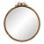 Neoclassical Ribbon Rope & Tassel Round Beveled Gold Bath Vanity Mirror 32" For Sale