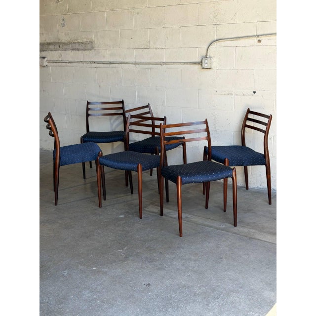 In Style of J.l. Moller Set of 6 Model 78 Dining Chairs Solid Rosewood Denmark Mid-Century Modern 1960s For Sale - Image 14 of 15