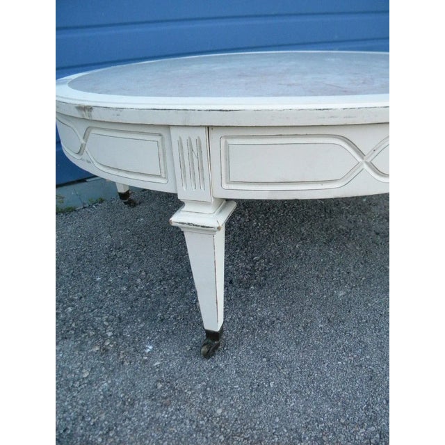 French Round Distressed Painted Coffee Table Chairish