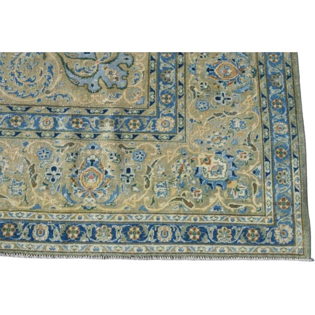 1960s 1960s Olive Green Design Wool Anatolian Turkish Oversize Floor Rug For Sale - Image 5 of 11