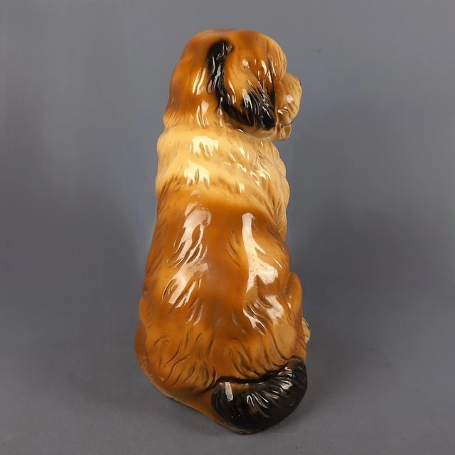 Brown St. Bernard Dog Sculpture in Plaster, 1970s For Sale - Image 3 of 11