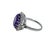 Mid 20th Century 10k White Gold Oval Amethyst and Diamond Halo Ring, Size 6.5 For Sale - Image 9 of 9