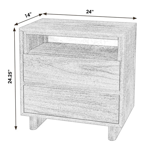 Spritely Home Accent Furniture Halmstad 24 in. W Wood Panel 2 Drawer Nightstand with Soft-Closing Drawers, Blonde Oak For Sale - Image 4 of 11