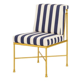 Jerome Outside Dining Chairs in Reed Brass Finish by Michael Taylor, Set of 6 For Sale