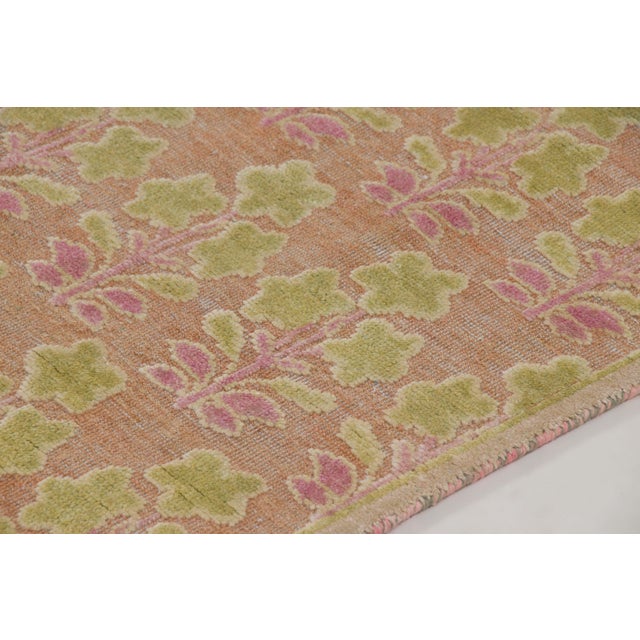 Rug & Kilim Contemporary Block Print Floral Wool Custom Rug by Rug & Kilim, India For Sale - Image 4 of 10