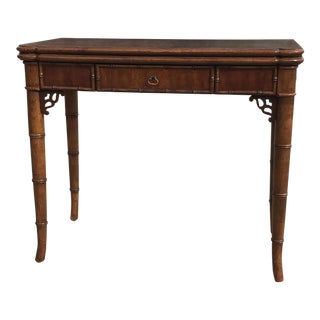 American of Martinsville Faux Bamboo Expanding Console Game Table For Sale