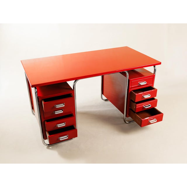 Writing Desk with Auxiliary Table, 1920s, Set of 2 For Sale - Image 3 of 8