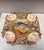 19th Century Large French Majolica Palissy square platter signed Longchamp. Decorated with fishs, and 4 shells on the...