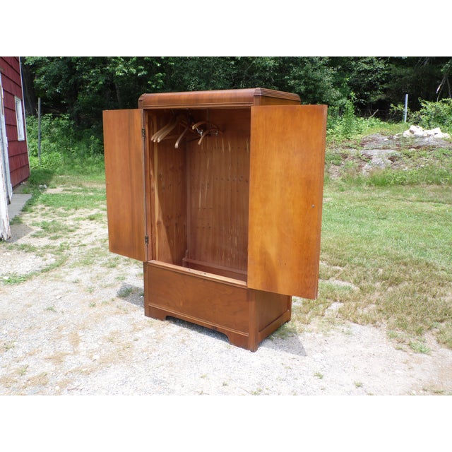 Vintage Vaughan Bassett Art Deco Waterfall Chifferobe Armoire Wardrobe Closet Chairish