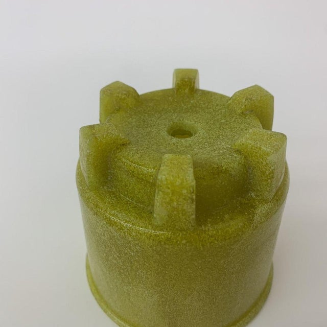 Antique Leerdam Copier cactus pot in yellow graniver glass , 1928 For Sale - Image 6 of 7