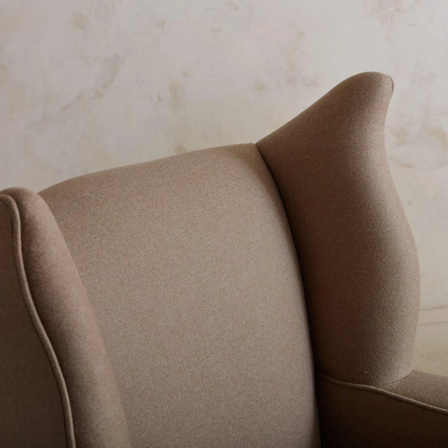 Wood Wingback Lounge Chair With Wooden X-Base, Germany 19th Century For Sale - Image 7 of 11