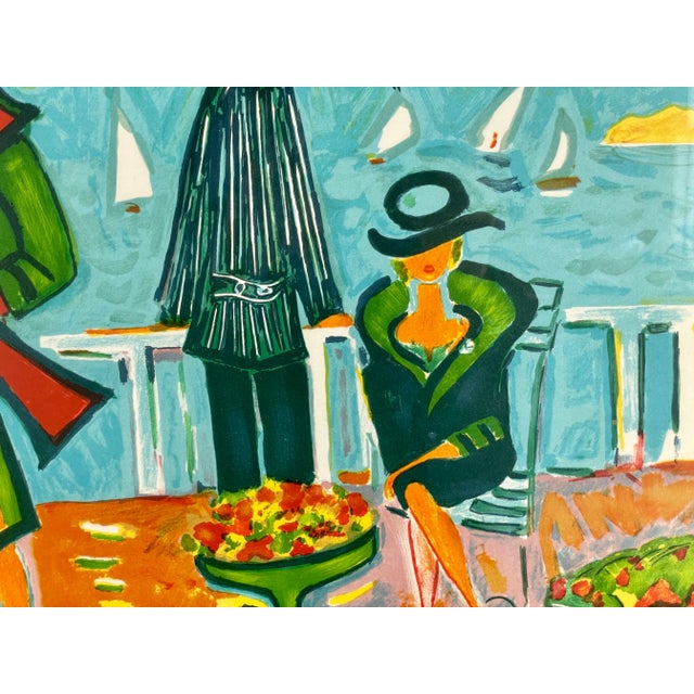 Printmaking Materials 1990s Jean Claude Picot Signed & Numbered Lithograph, "Promenade Sur La Croisette" For Sale - Image 7 of 8