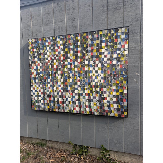 Acrylic on canvas. Tiny abstract painting weaved into a painting.