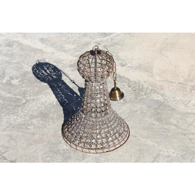 Transparent 1970s Vintage Boho Chic Beaded Chandelier, Hand-Made Pakistan For Sale - Image 8 of 13
