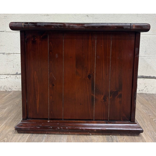 Vintage Ethan Allen Early American Style Solid Pine Dry Sink Bedside Cabinet For Sale - Image 10 of 10