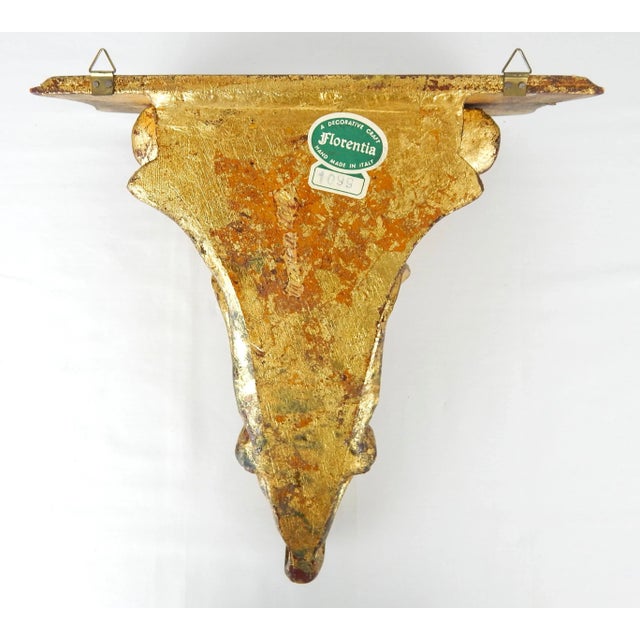 Gold Large Giltwood Vintage Florentia Acanthus Leaf Brackets- Set of 2 For Sale - Image 8 of 9