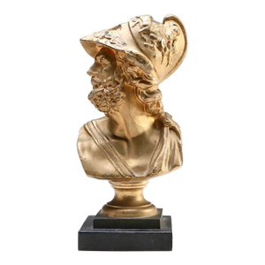 Antique Gilt Bronze Bust of Ajax the Great Greek Soldier
