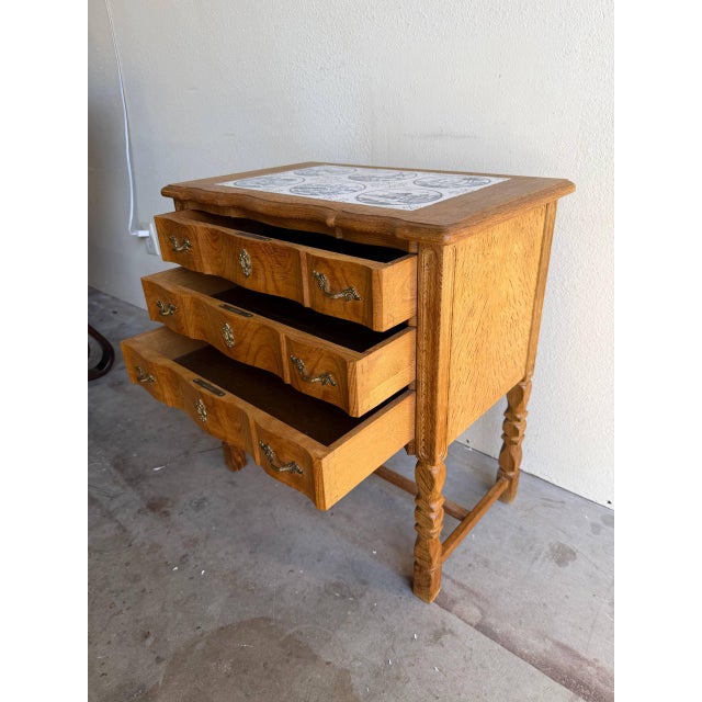 Brown Danish Oak Side Chest Attributed to Henning Kjærnulf - Vintage 1960s Scandinavian Cabinet With Drawers For Sale - Image 8 of 8