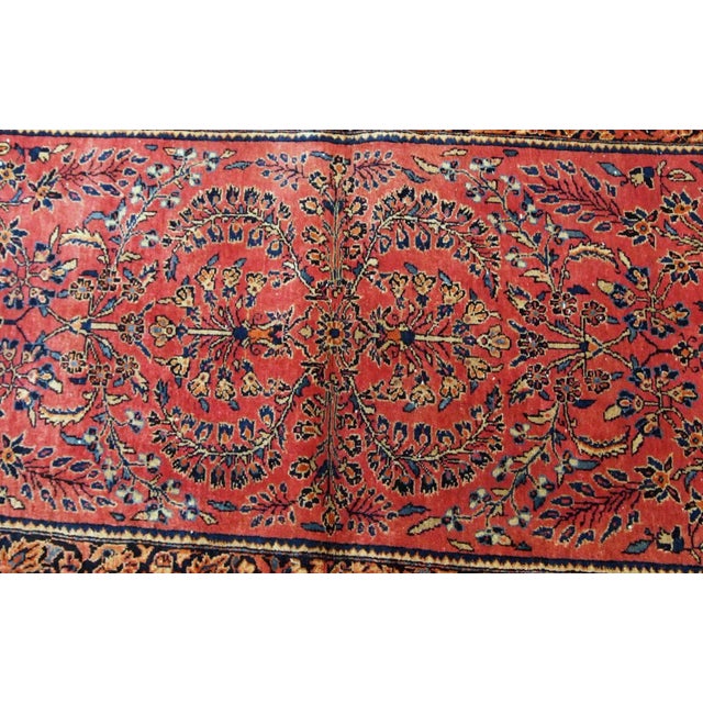 1900 - 1909 1900s Handmade Antique Persian Sarouk Runner For Sale - Image 5 of 10