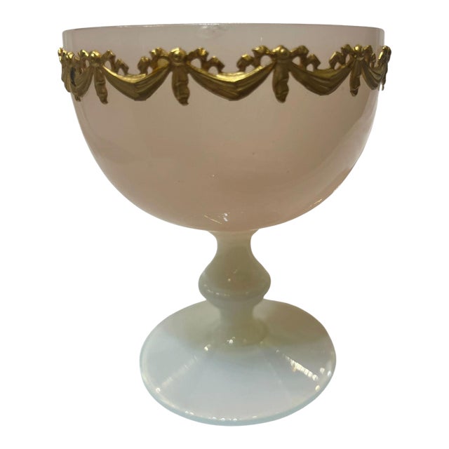 French Opaline Footed Dish For Sale