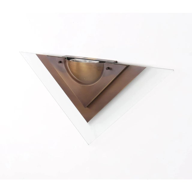 Dutch Copper Wall Lamp with Glass from Dijkstra Lampen, 1980s For Sale - Image 6 of 11