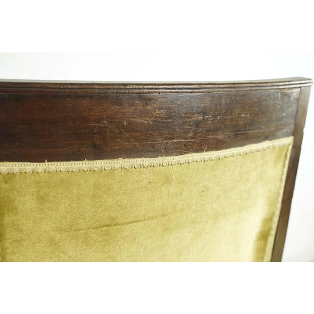 Mid 20th Century Antique European French Yellow Velvet & Wood Arm Chair For Sale - Image 10 of 10