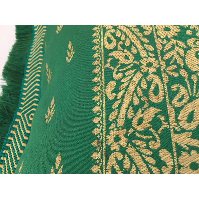 1970s Large Moroccan Green Throw Pillows - a Pair For Sale - Image 5 of 12