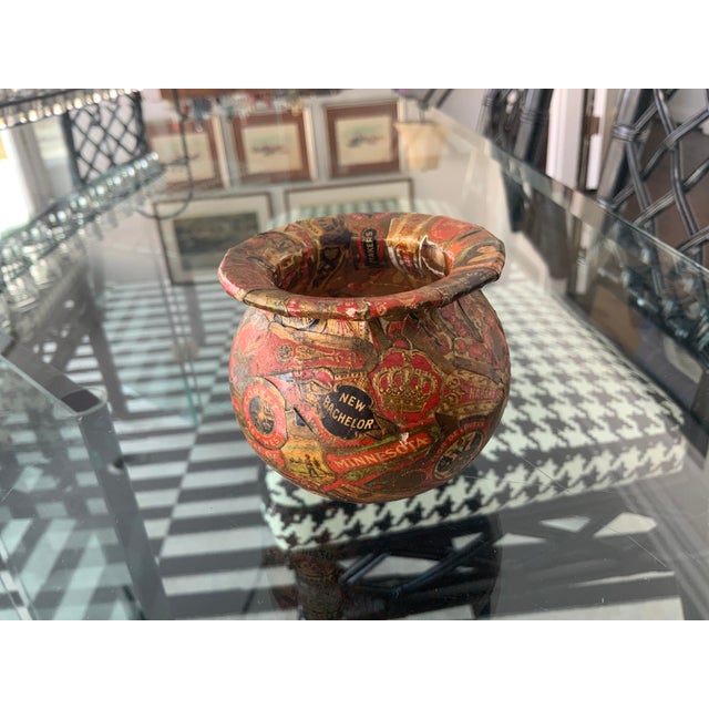 Custom Vintage 1950s Cigar Seals Decoupage Trinket Dish For Sale - Image 13 of 13