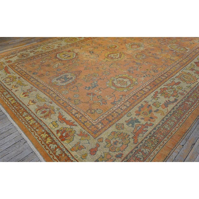 19th Century Graceful Antique Turkish Oushak Small Rug With Subtle Pastel Allover Design For Sale - Image 5 of 12