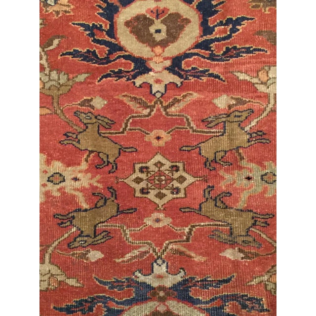 19th Century Antique Orange Sultanabad Area Rug 8'5 X 11'10 For Sale - Image 4 of 9