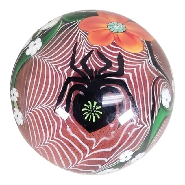 Orient & Flume Lampwork Studio Glass Spider Paperweight For Sale