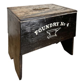 Vintage Primitive Industrial Studio Step Stool For Sale