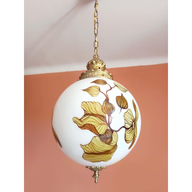 Glass Large Art Nouveau Globe Pendant Light, 1920s For Sale - Image 7 of 10